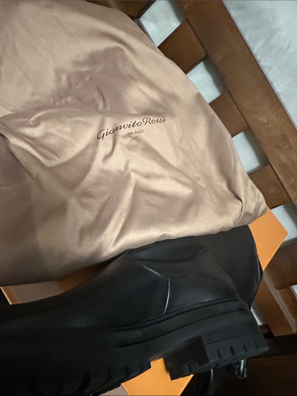 NEVER WORN Gianvito Rossi Black Over-the-Knee Leather Lug Sole Boots - Picture 6 of 6
